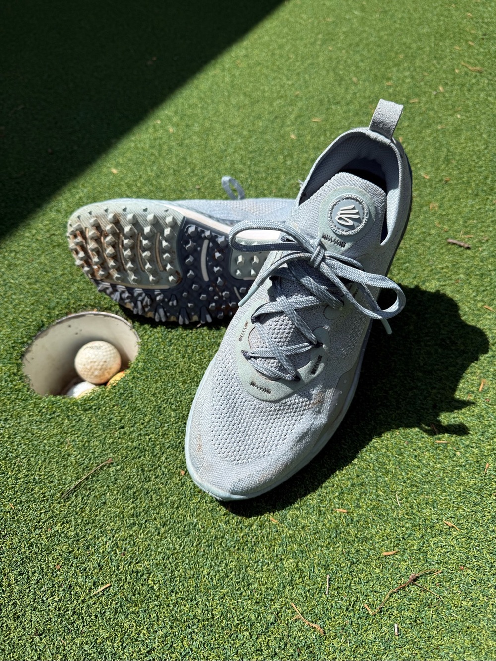 Under Armour Steph Curry golf shoes Light Gray/Seafoam Kids' size 7